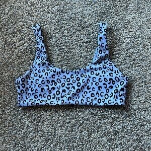 blue cheetah print bikini top